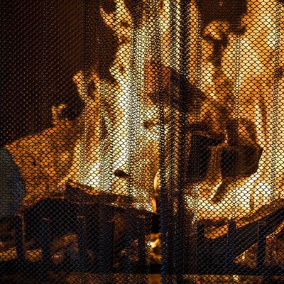 Sterke metalen gaasrol met kettingschakel voor decoratief en veiligheidshaardscherm