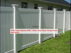 100% vrijstaand materiaal 6X8FT Wit vinyl Plastic Privacy hek Muurpanelen