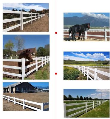 Wit Plastic Rail hek Vinyl hek 3 Rails 4 Rails Paard PVC boerderij hek
