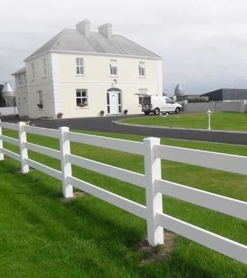 Wit Plastic Rail hek Vinyl hek 3 Rails 4 Rails Paard PVC boerderij hek