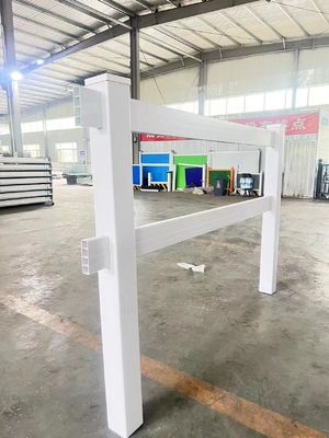 ASTM PVC Paardenboerderij Omheining 2 Rails Wit Grijs