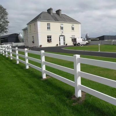 ASTM PVC Paardenboerderij Omheining 2 Rails Wit Grijs