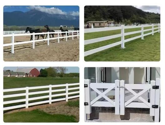 Makkelijke installatie 3 Rails Design PVC Plastic Vinyl Coated Ranch Paddock Paardenschermen