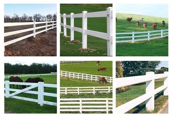 PVC-paneel Boerderij hek Tuin hek Tralies Nieuwe privacy Witte vinyl 2 Rails hek