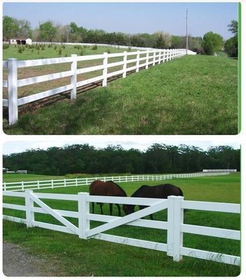 Vlees 3 Rails Wit Draagbaar Paardenboerderij Buiten PVC Boerderij hek