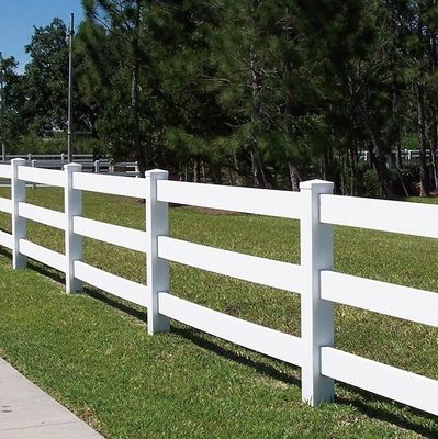 Gratis monster 1,2 m hoogte wit 3 rails zwaar vinyl hek paard pvc boerderij hek