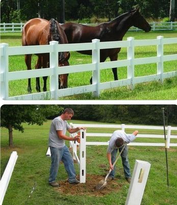 Zware 2 rails 3 rails PVC paarden hek vinyl hek voor de boerderij
