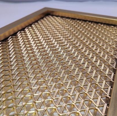 Decoratief geborsteld roestvrijstalen architectonisch geweven gaasscherm voor decoratieve kamergordijnen