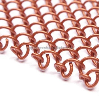 Decoratieve Aluminium Metalen Mesh Gordijn Keten Drapery Stof Kaap Wire Mesh Metalen spoel Mesh Plafond Gordijn