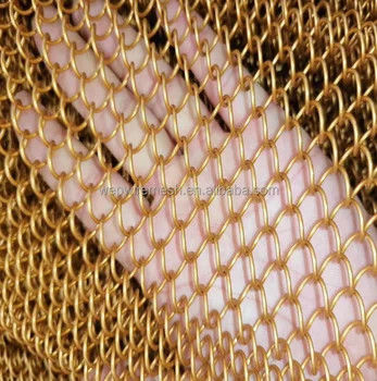 Decoratieve Aluminium Metalen Mesh Gordijn Keten Drapery Stof Kaap Wire Mesh Metalen spoel Mesh Plafond Gordijn