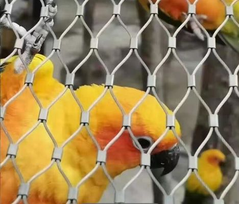 2 mm kabeltouw 50X50 mm opening roestvrij staal touw mesh voor dierentuin hekken met impact absorptie Geen scherpe randen en brandwerend