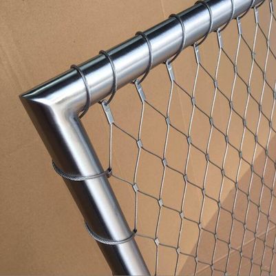 2 mm kabeltouw 50X50 mm opening roestvrij staal touw mesh voor dierentuin hekken met impact absorptie Geen scherpe randen en brandwerend
