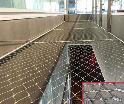 50*50mm Flexible Strong Stainless Steel Rope Mesh Building Curtain Wall Green Plants Climbing