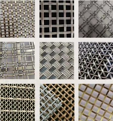 Aangepaste messing antieke afwerking architecturale SS geplooide mesh exterieur architecturale metalen gaasbekleding