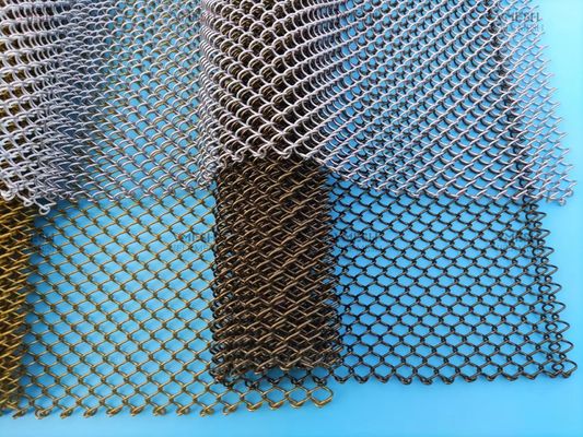 Huishoudelijk Indoor Metal Mesh Goudkleurig Stalen Materiaal Kamine Mesh Screen Gordijn
