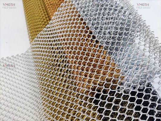 Decoratieve Aluminium Mesh Coil Drapery Hotel Metalen Drapery Keten Mail Mesh Gordijn