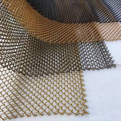Kleurrijke roestvrij aluminium metalen keten gaas gordijn