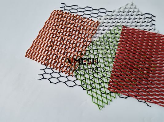 Decoratieve aluminium uitgestrekte mesh plafond gevel metalen mesh metalen verdelingsplaat