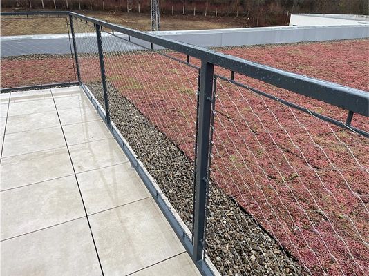 Flexibel roestvrij staal touwnet met diamantgatvormige vorm UV-bestand en 10 jaar garantie voor veiligheids hek