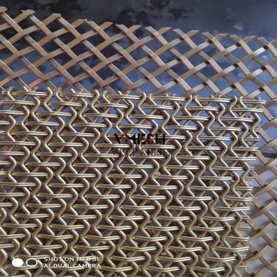 Custom antieke messing afwerking 1,5 mm roestvrij staal gekrimpt gaas voor luxe interieurs