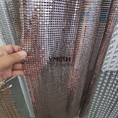 Aluminium spoel draperies Woven Wire Mesh Metalen Gordijn Voor Home Decoratie