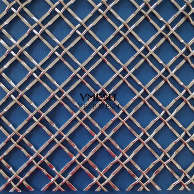 Aangepaste Draaddiameter Roestvrijstalen Gekrompen Gaas voor Metalen Gevel Interieur / Exterieur