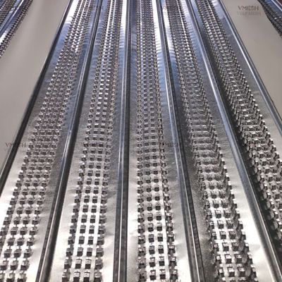Gegalvaniseerd stalen hoogribbenlatwerk bekistingsbetonconstructiegaas met 0,3 mm/0,35 mm/0,4 mm/0,5 mm dikte, 2 m/2,5 m lengte en 0,45 m breedte
