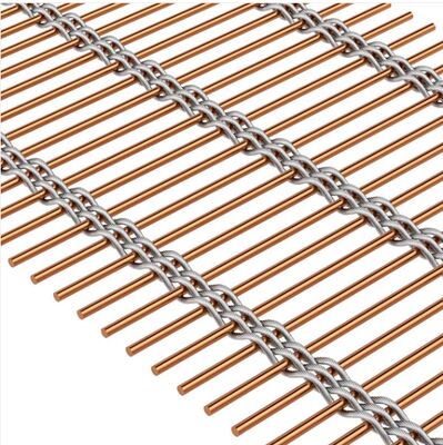 Architektonische decoratieve roestvrijstalen kabelstang Geweven draadnet Voor binnen gordijnnet