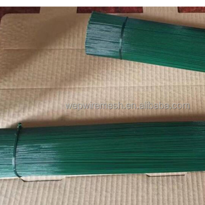 Painted Green Color Cut Iron Craft Floral Wire 40cm 22 Gauge For Florist Flower Stems
