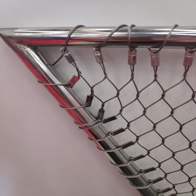 Roestvrijstalen touwgaas 2mm ruitvormige opening ferrule voor dierentuinhek