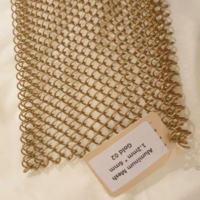 6*6mm van de Verbindingsgordijnen van de Heavy metalketting het Gouden Architecturale Aluminium voor Tentoonstellingszaal