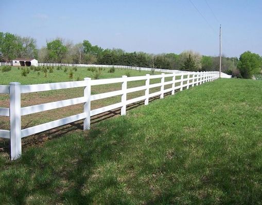 UV-bestendige witte kleur Plastic PVC Vinyl Rail hek Tuin hek Panelen 3 rail