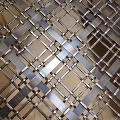 Architectonisch plat draadnet Crimped Woven Wire Mesh Messing Bronze Roestvrij staal Woven Metal Decorative Mesh