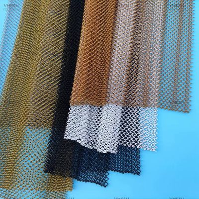 Kleurrijke roestvrij staal aluminium decoratieve metalen keten gaas gordijn legering gaas spoel draperies