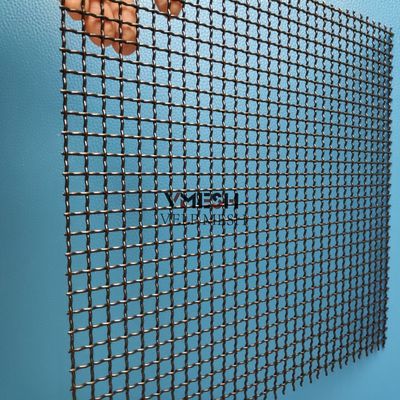 Aangepaste Draaddiameter Roestvrijstalen Gekrompen Gaas voor Metalen Gevel Interieur / Exterieur