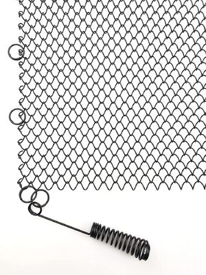 Poederbedekte zwarte gaas gordijn Veiligheid Kamine scherm gordijn