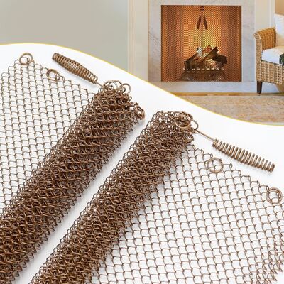 Veiligheid 1,2 mm gouden kleur ketting link metalen gordijnontwerp voor open haard schermgaas