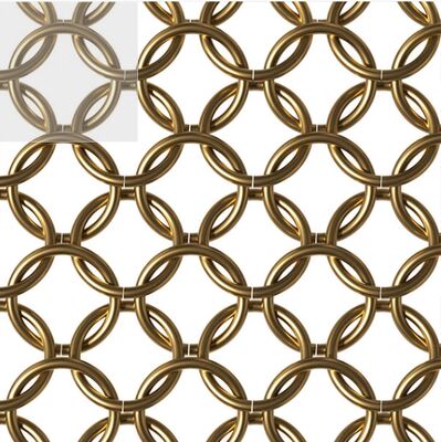 Goud en zilver roestvrij staal decoratieve ring mesh gordijnketting draperie stof