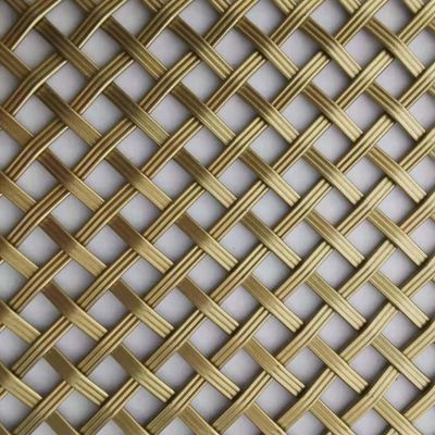 Duurzaam gouden messing kleur roestvrij staal architectonisch geweven gaas voor gordijn