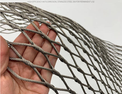 Handgeweven flexibel roestvrij staal touwnet met aanpasbare afmetingen voor balustrade en dierentuin