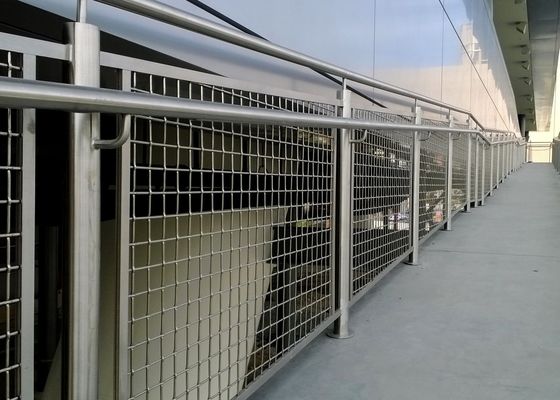 30%-60% Netwerk 0.5mm4.0mm Draad Mesh Stair Railing van het open gebieds Architecturaal Metaal