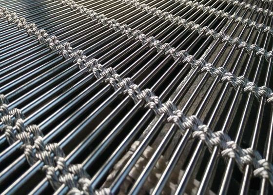 Externe SUS 304 316 Decoratieve Geweven Draad Mesh Curtain Wall ISO9002